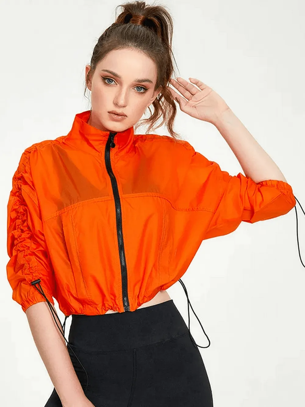 Women's Neon Windbreaker Jacket with Full Sleeves - SF2118