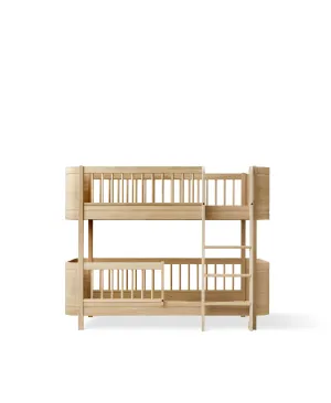 Wood Mini  low bunk bed, oak