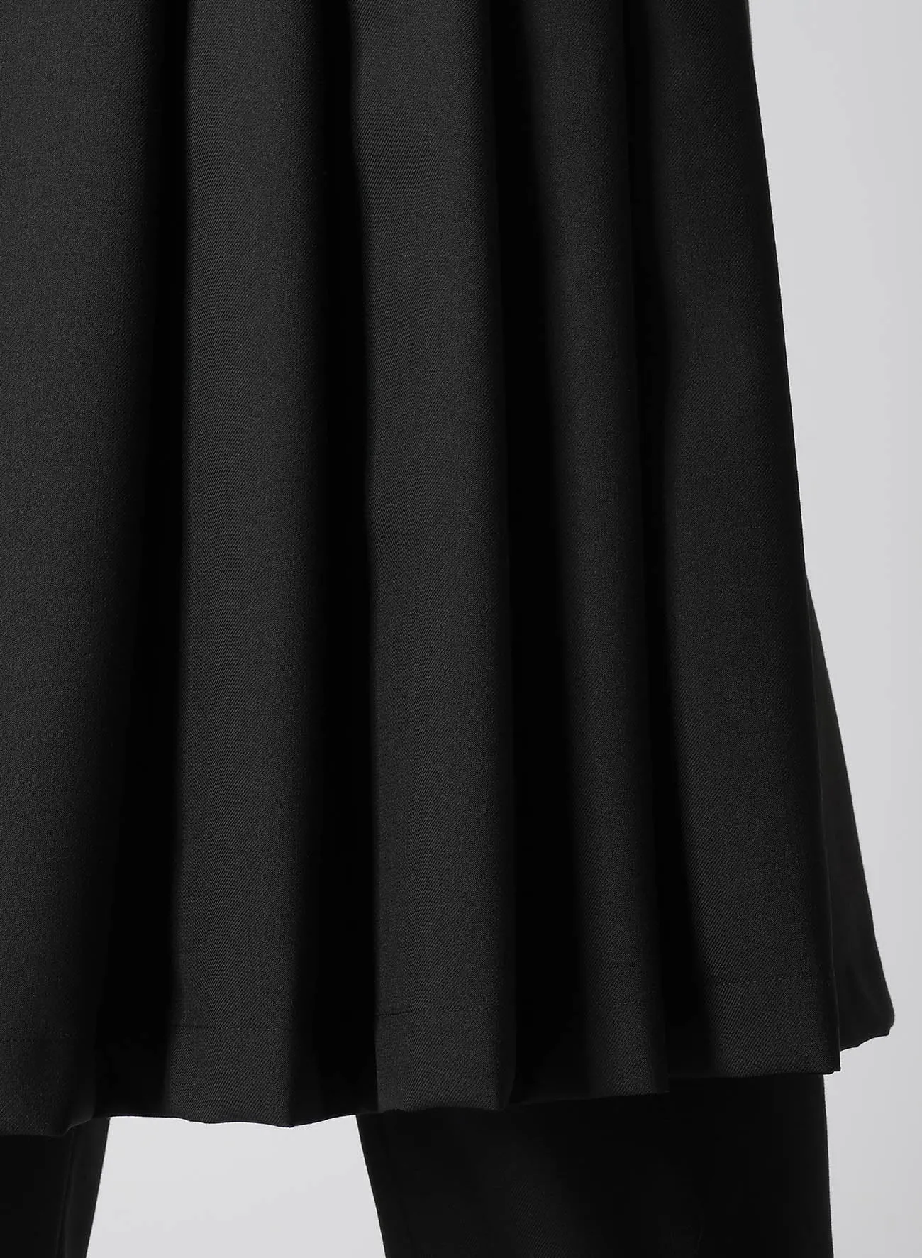 WOOL POLYESTER GABARDINE WRAPPED TUCK SKIRT