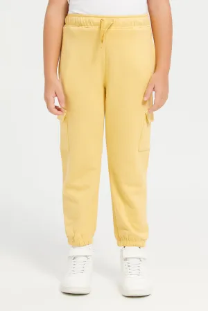 Yellow Track Pants With Cargo Pockets